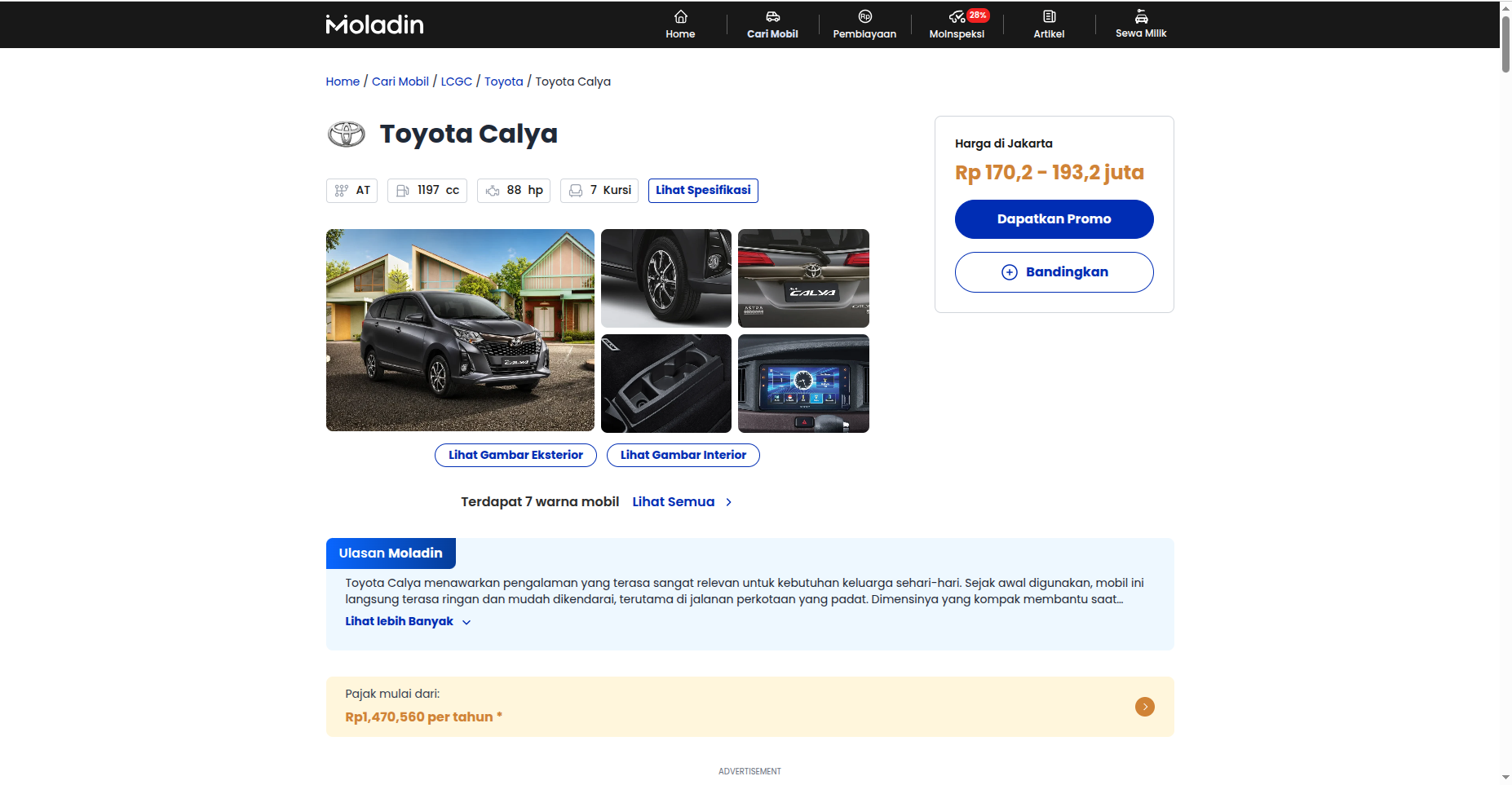 Moladin Suzuki Fronx detail page